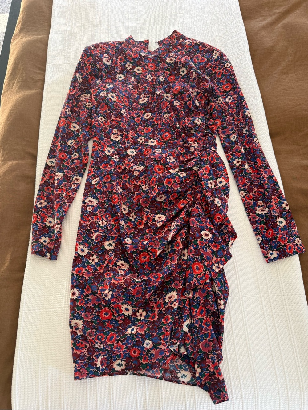 VERONICA BEARD Louella Ruched Floral Mini Dress